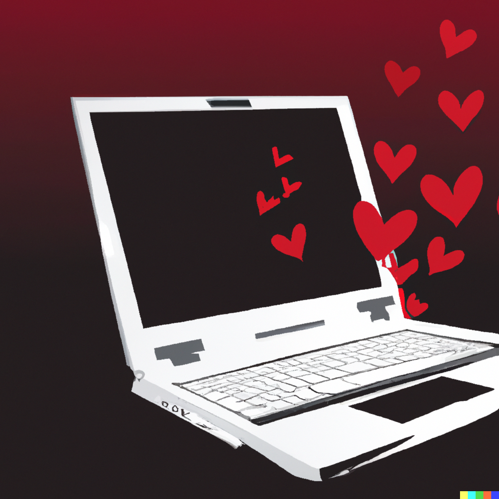 DALL·E 2023 09 20 17.09.01 a computer in love romantic
