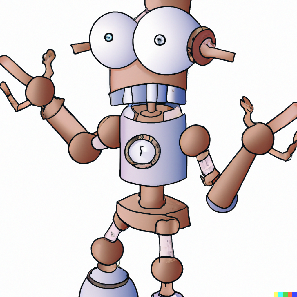 DALL·E 2023 09 20 17.15.31 a robot whos confused cartoon