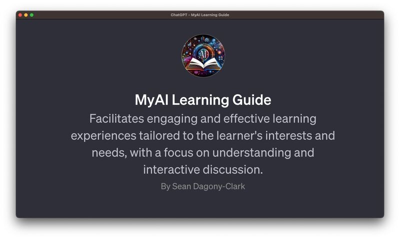 I built an artificially intelligent tutor! 🤖🎓 How’d I do? 1 MyAI Learning Guide intro screen